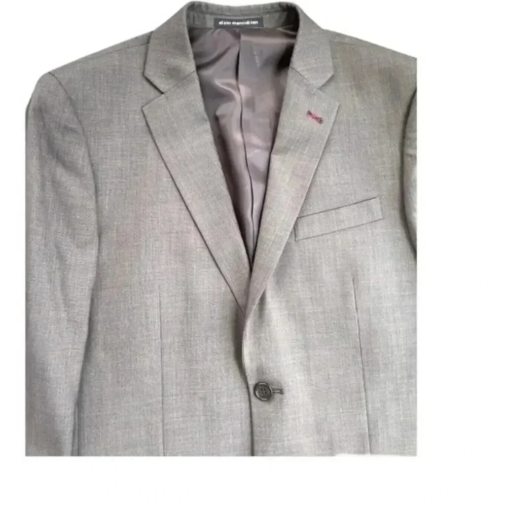 Alain Manoukian french designer mocha brown blazer single breasted size 52/44R